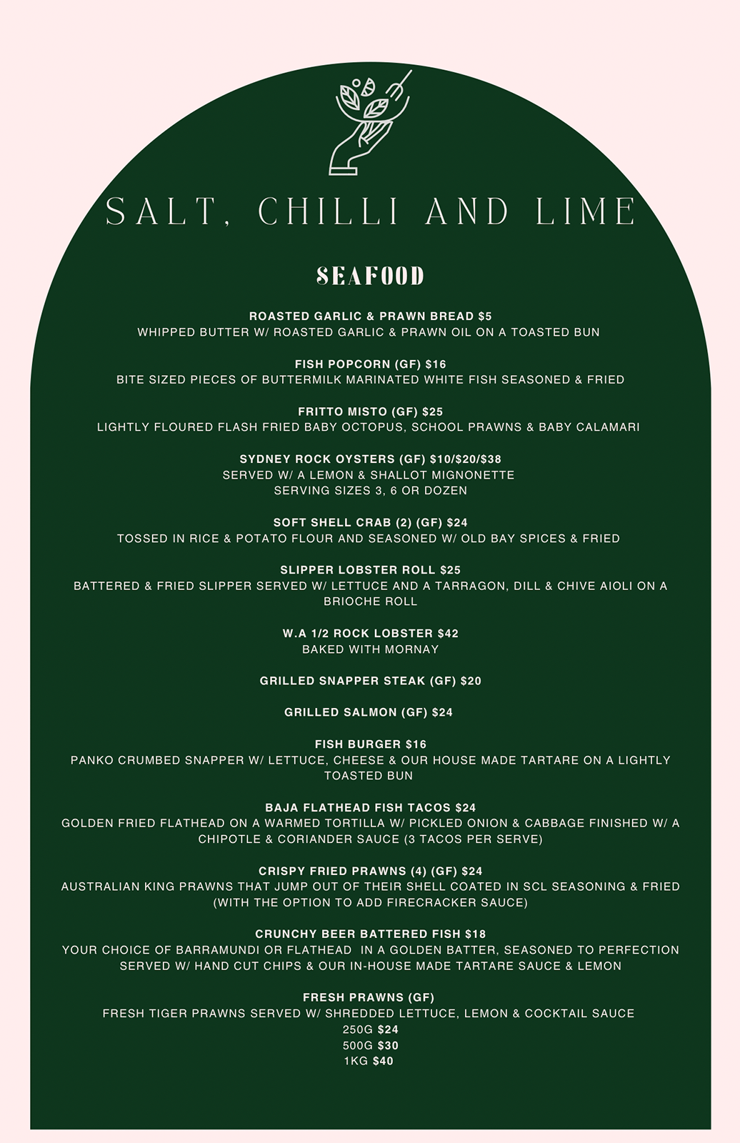 Menu Salt Chilli Lime